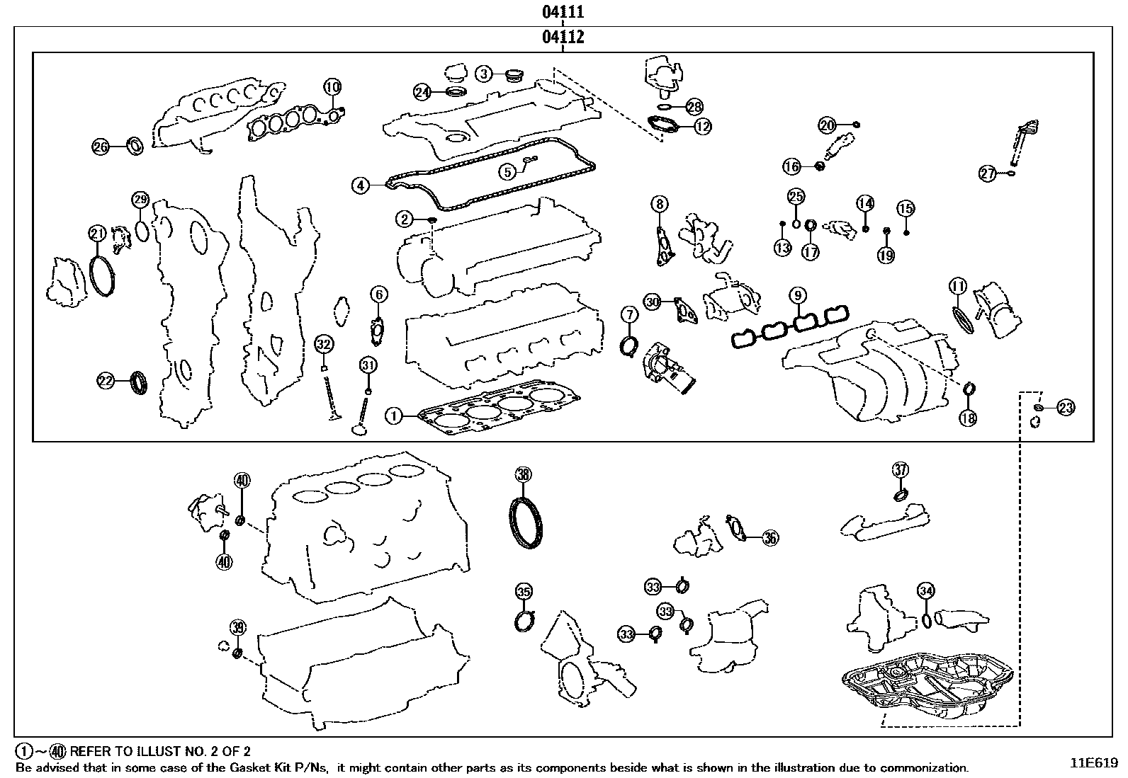 1103 — ENGINE OVERHAUL GASKET KIT
