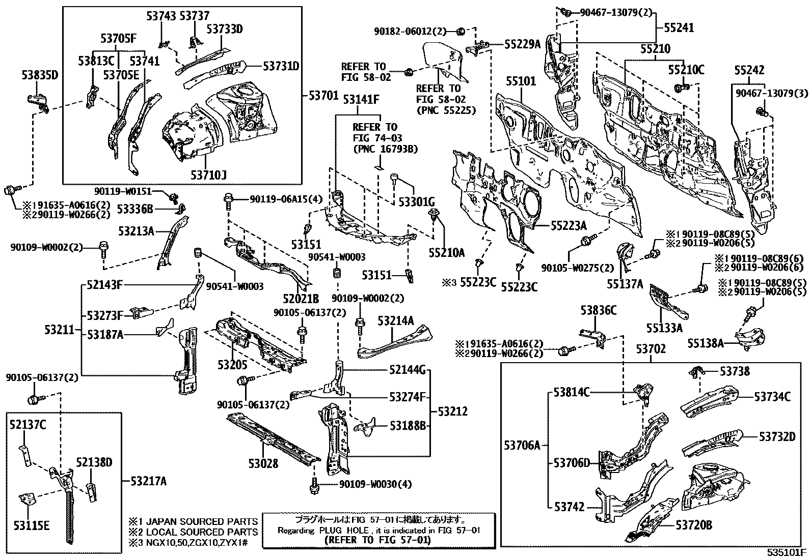 5304 — FRONT FENDER APRON & DASH PANEL