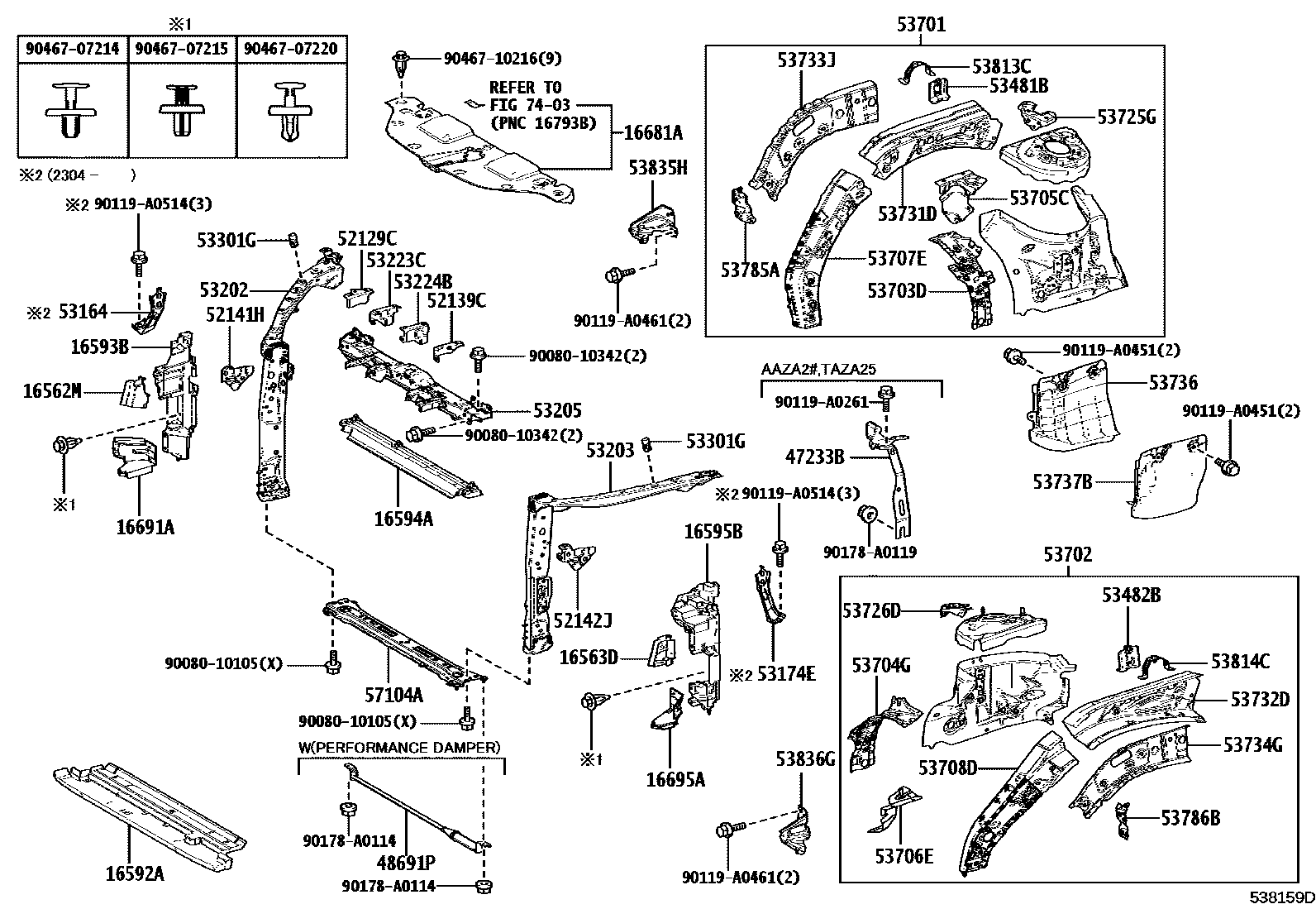 5304 — FRONT FENDER APRON & DASH PANEL