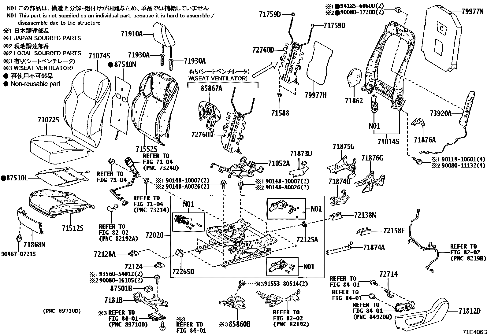 7101 — FRONT SEAT & SEAT TRACK