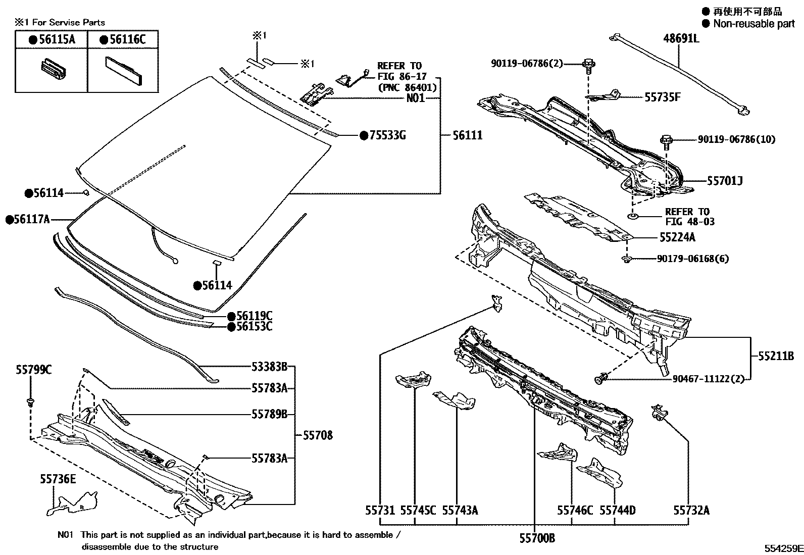 5503 — COWL PANEL & WINDSHIELD GLASS