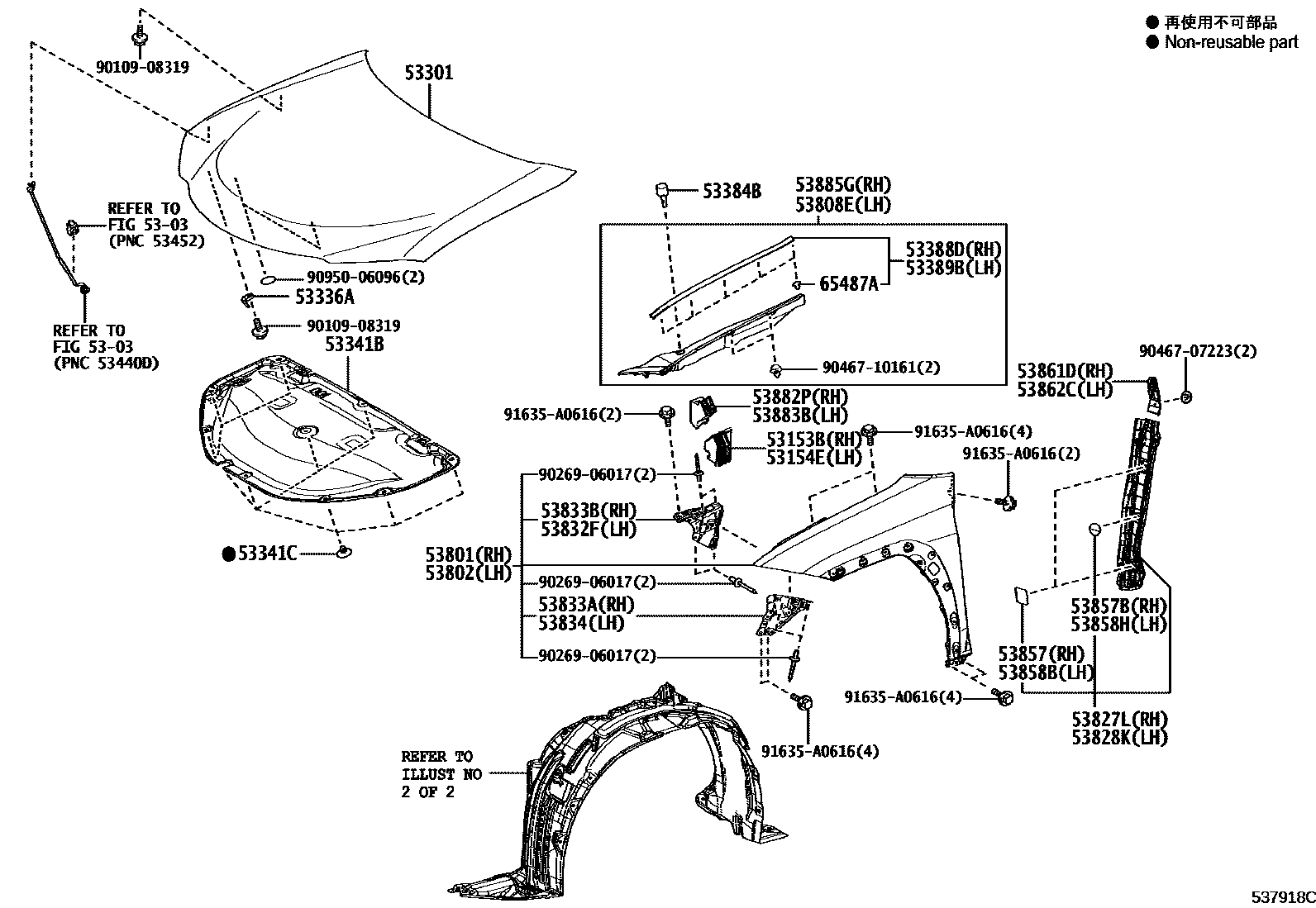 5302 — HOOD & FRONT FENDER
