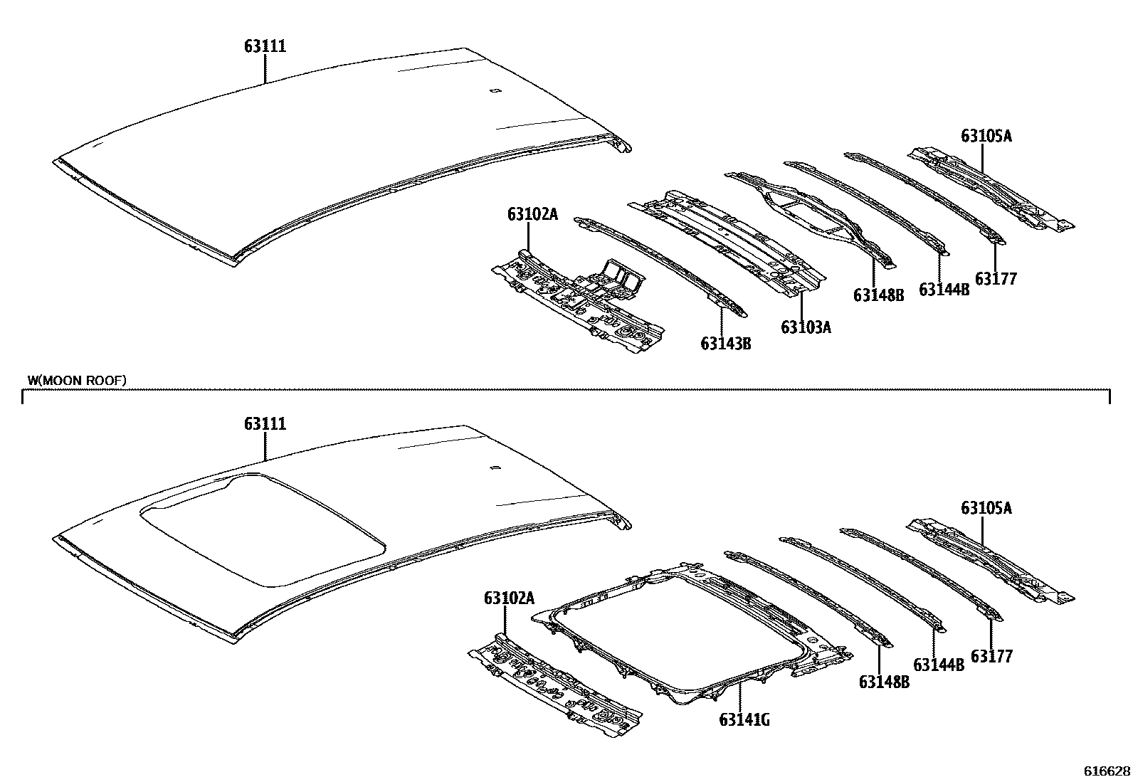 6104 — ROOF PANEL & BACK WINDOW GLASS