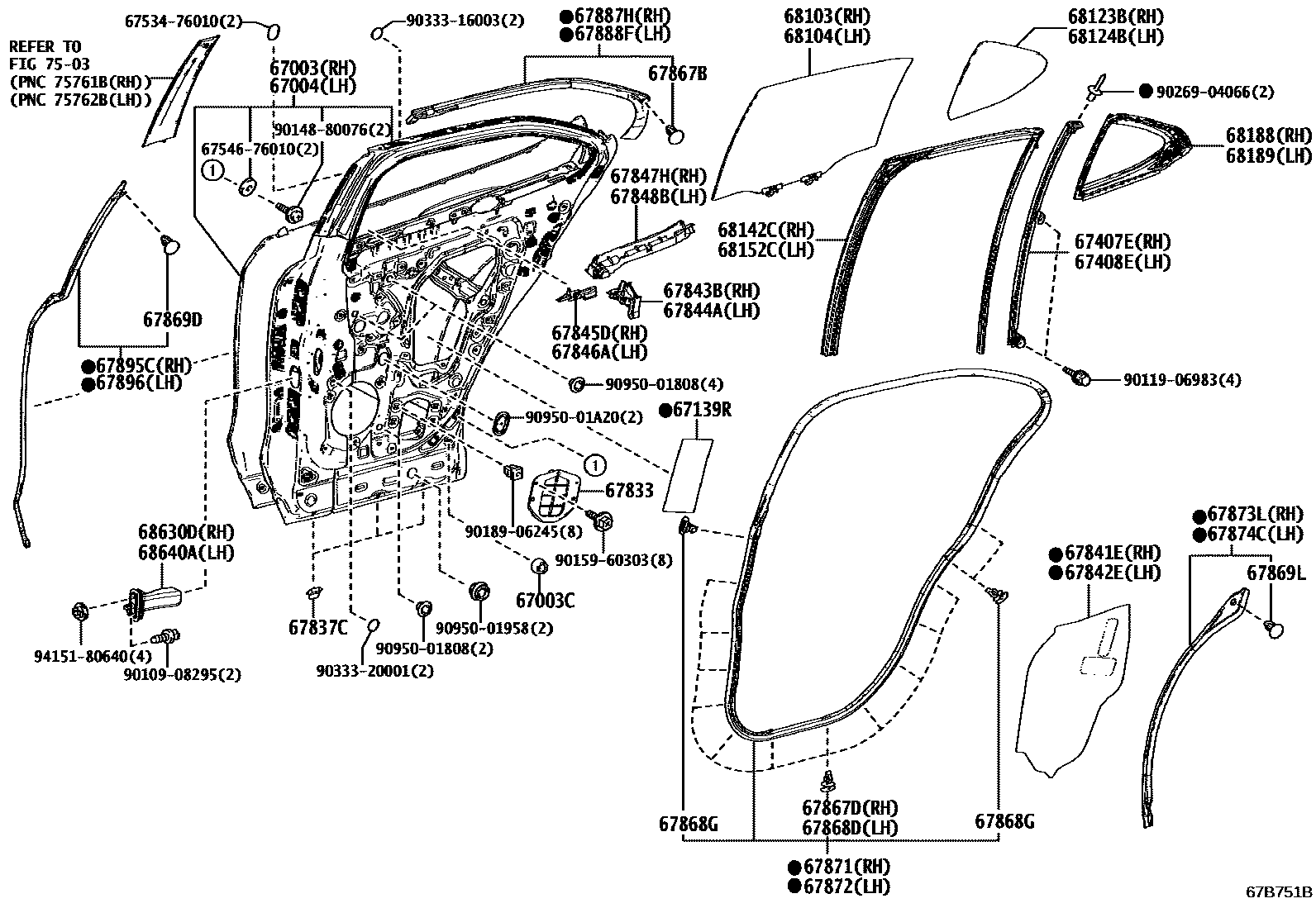 6705 — REAR DOOR PANEL & GLASS