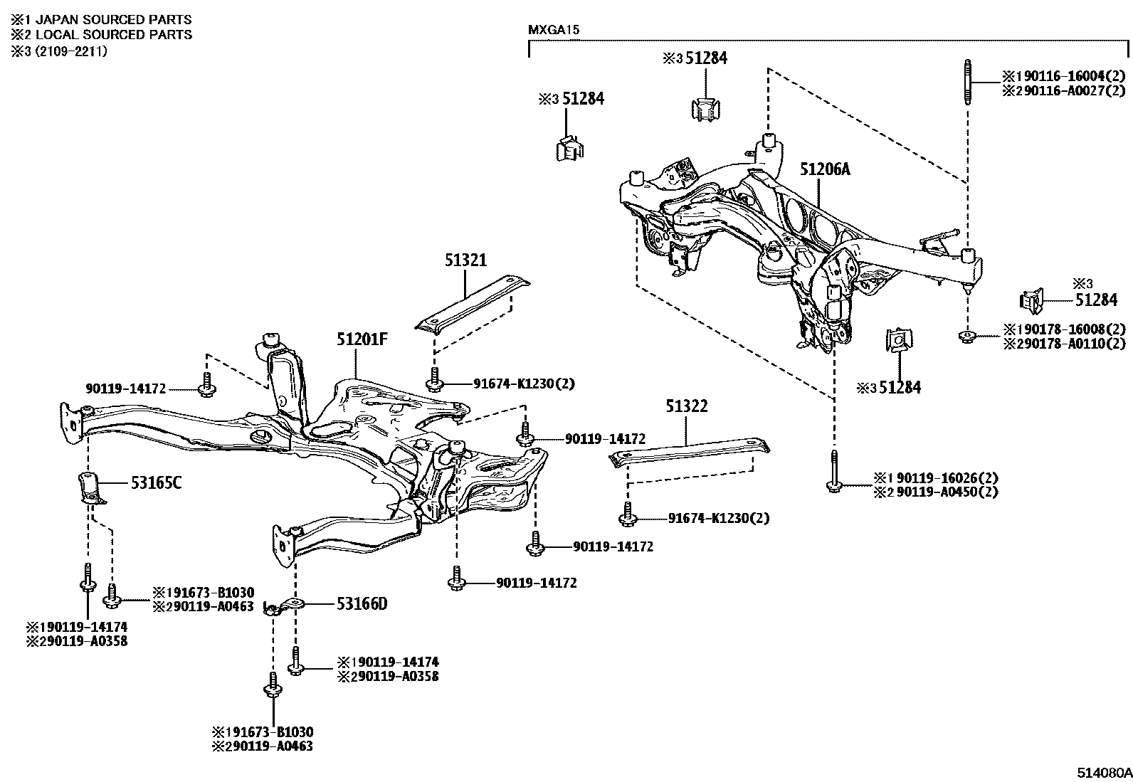 5102 — SUSPENSION CROSSMEMBER & UNDER COVER