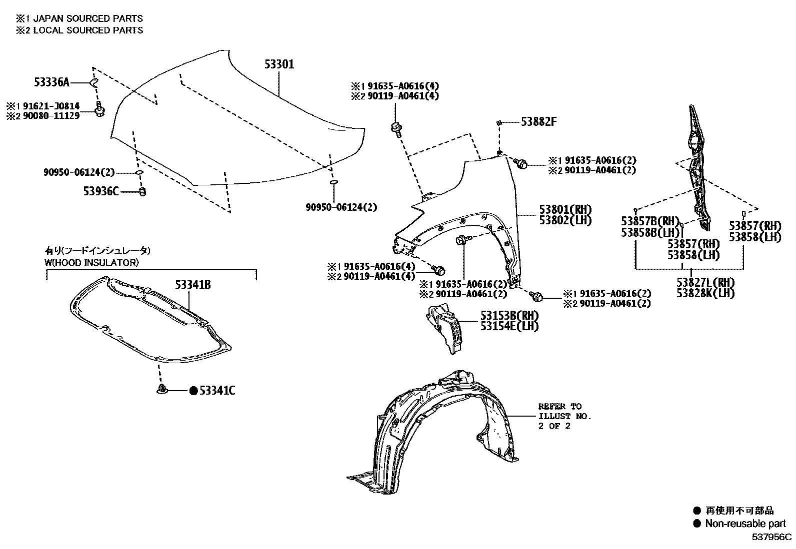 5302 — HOOD & FRONT FENDER