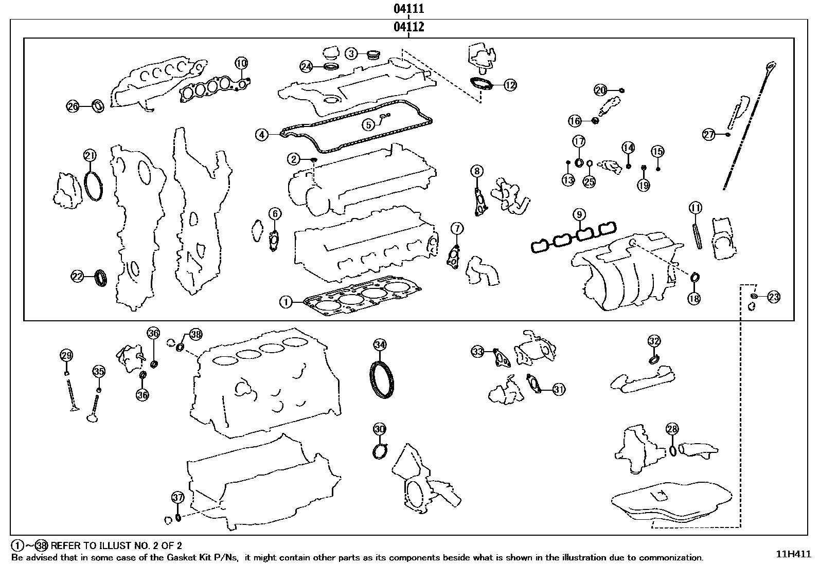 1103 — ENGINE OVERHAUL GASKET KIT