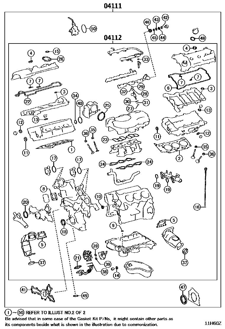 1103 — ENGINE OVERHAUL GASKET KIT