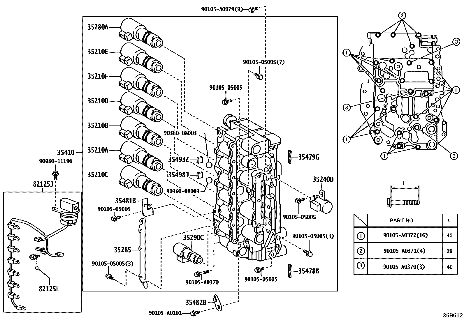 3512 — VALVE BODY & OIL STRAINER (ATM)
