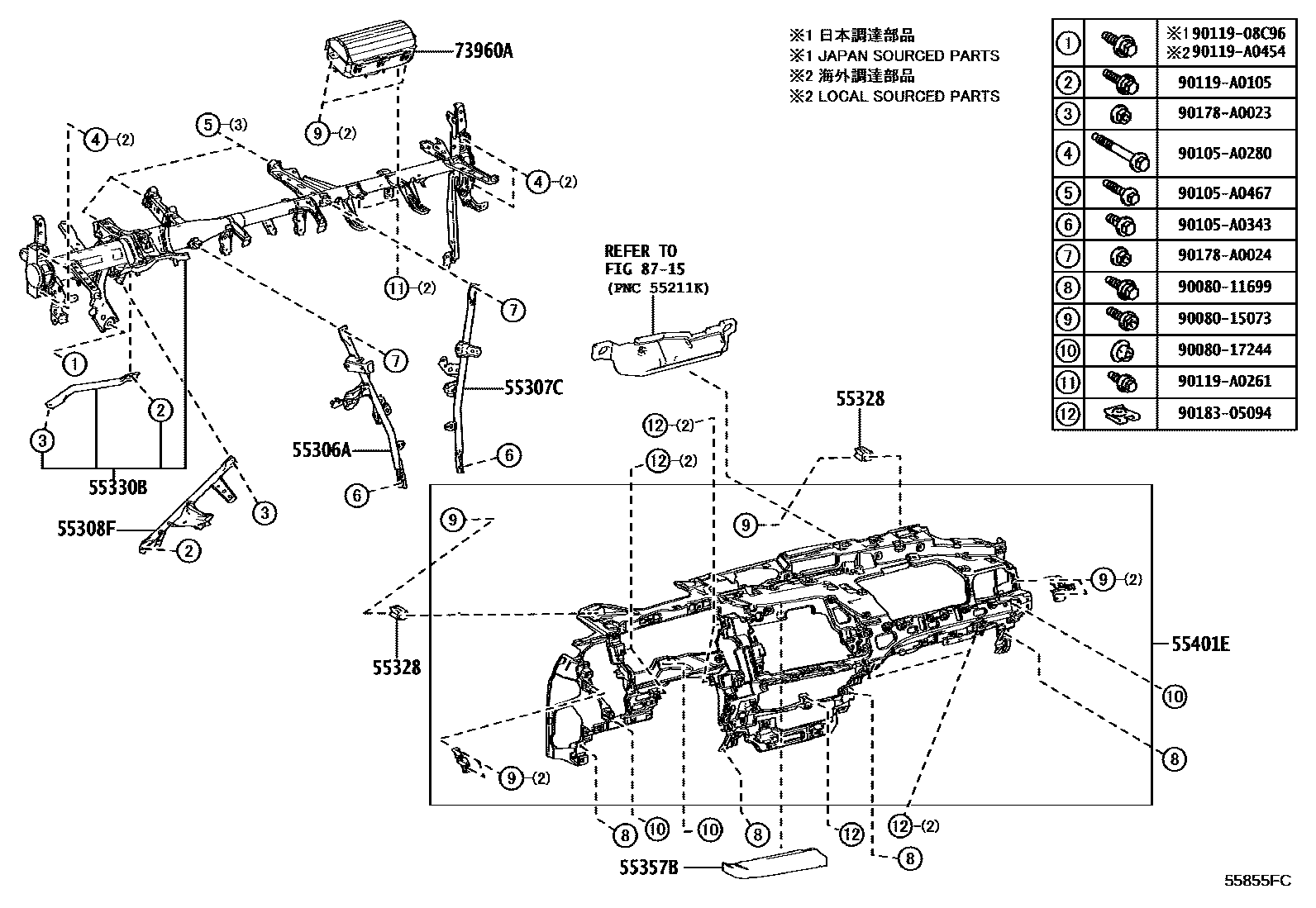 5501 — INSTRUMENT PANEL & GLOVE COMPARTMENT