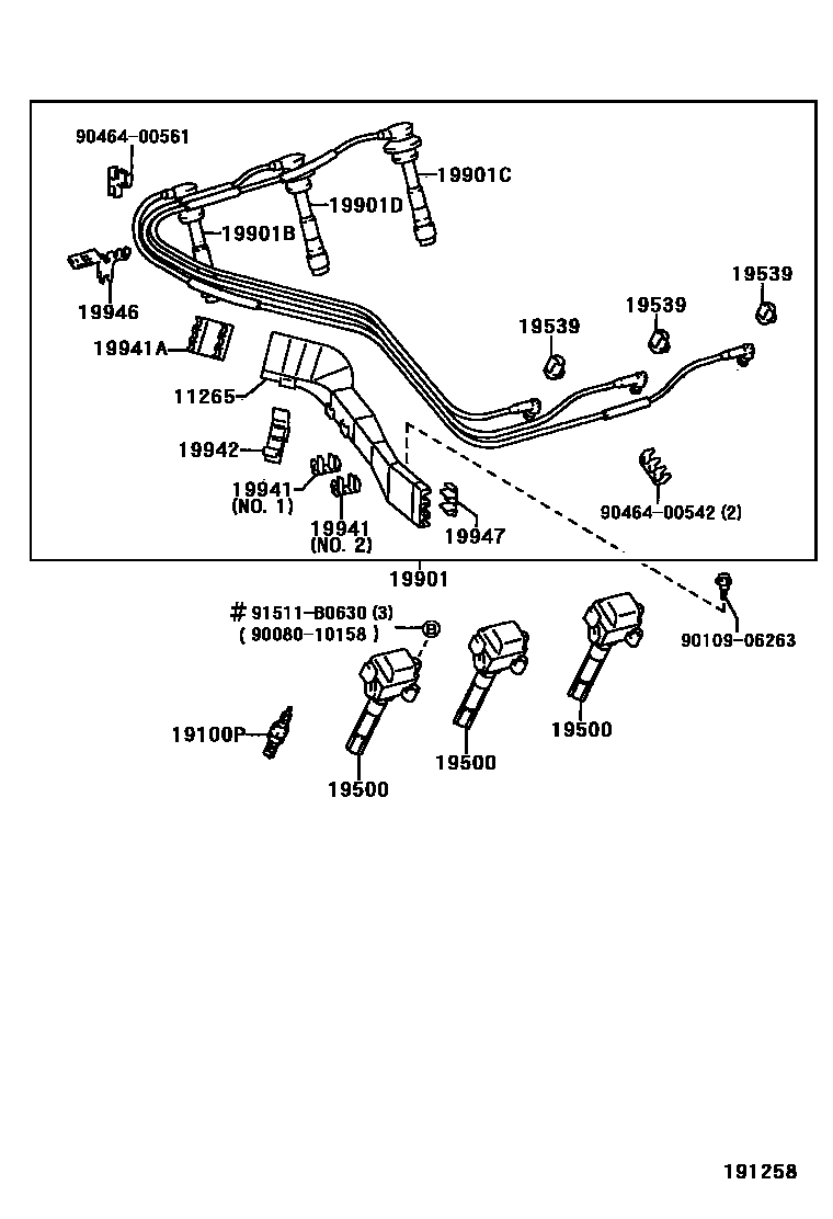 1901 — IGNITION COIL & SPARK PLUG / GLOW PLUG