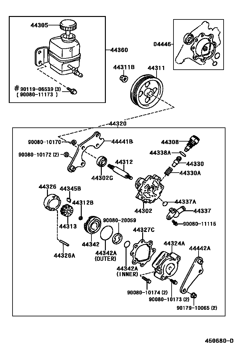 4502 — VANE PUMP & RESERVOIR (POWER STEERING)