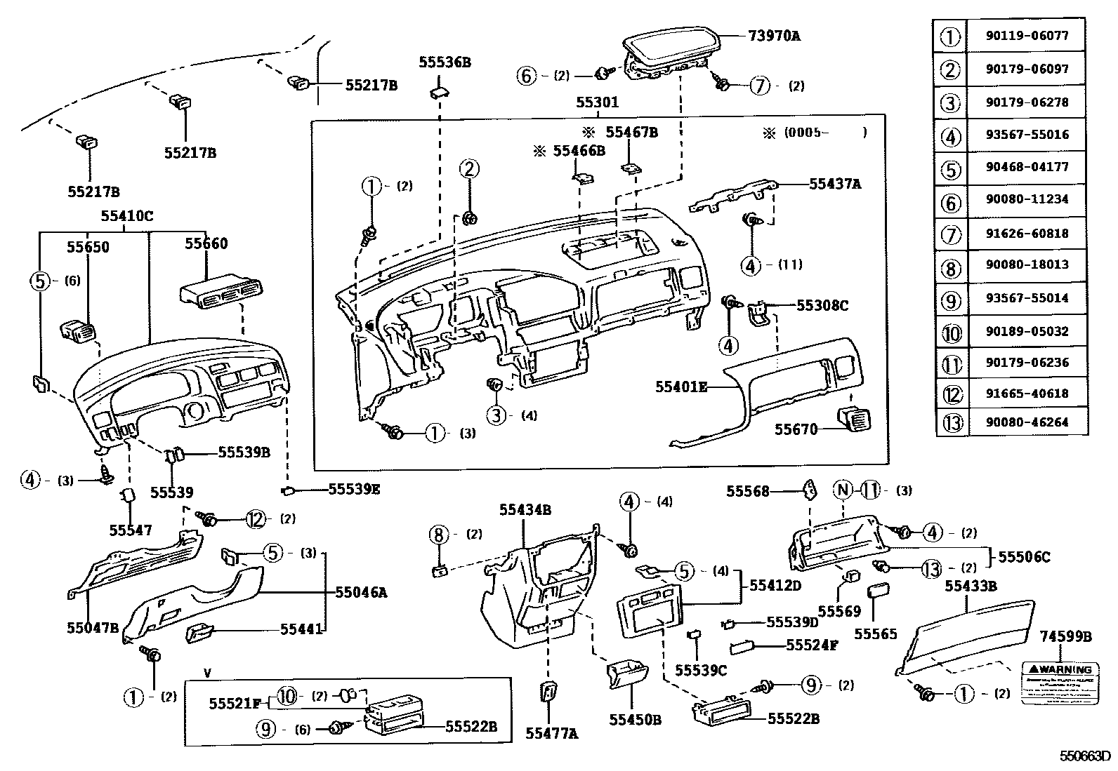 5551 — INSTRUMENT PANEL & GLOVE COMPARTMENT