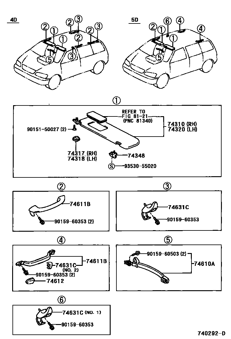 7451 — ARMREST & VISOR