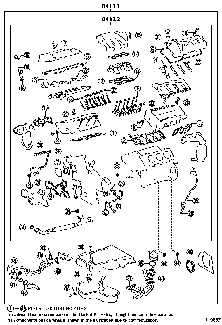 1103 — ENGINE OVERHAUL GASKET KIT