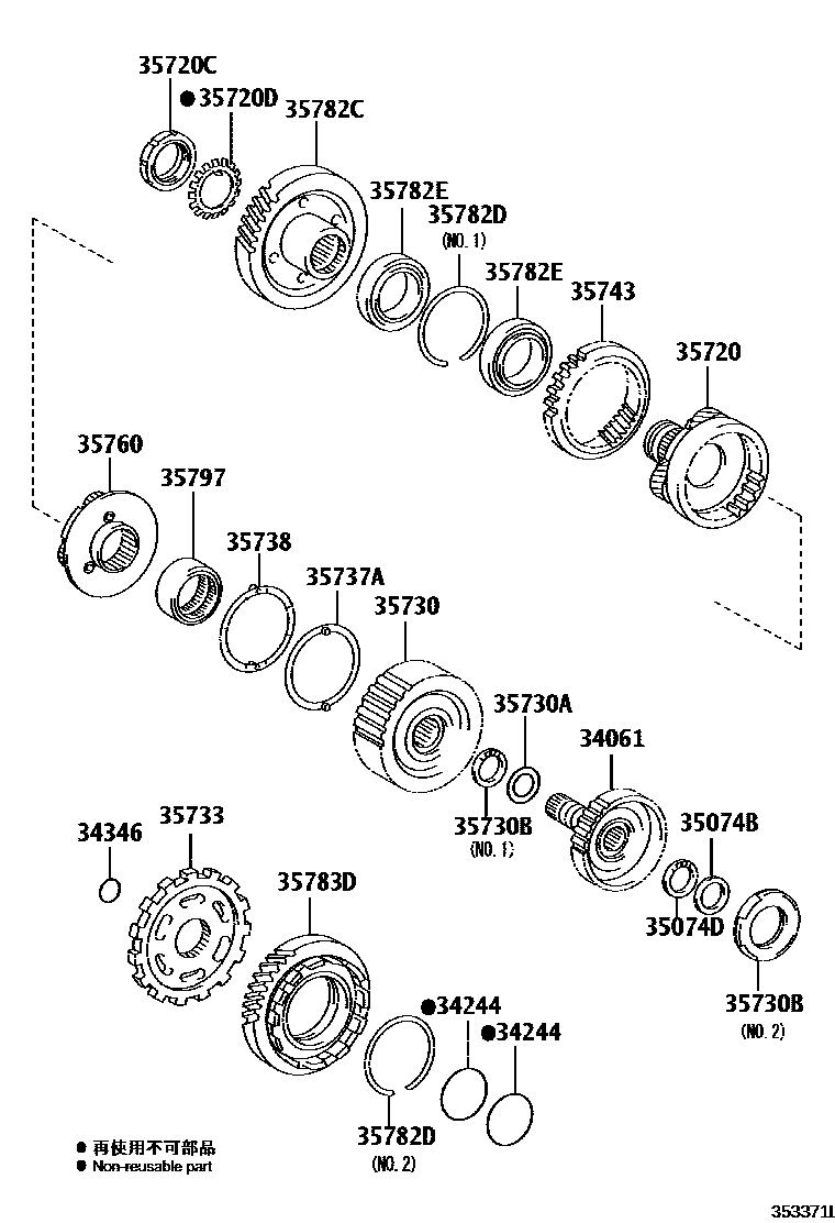 3510 — PLANETARY GEAR, REVERSE PISTON & COUNTER GEAR(ATM)