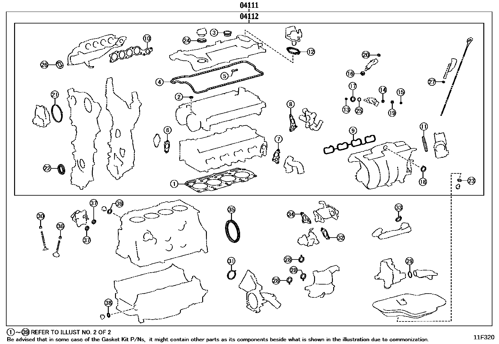 1103 — ENGINE OVERHAUL GASKET KIT