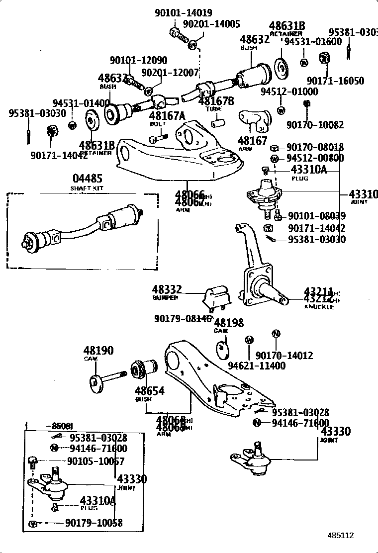 4802 — FRONT AXLE ARM & STEERING KNUCKLE