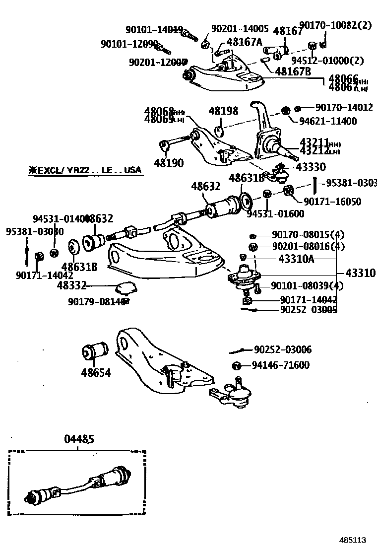 4802 — FRONT AXLE ARM & STEERING KNUCKLE