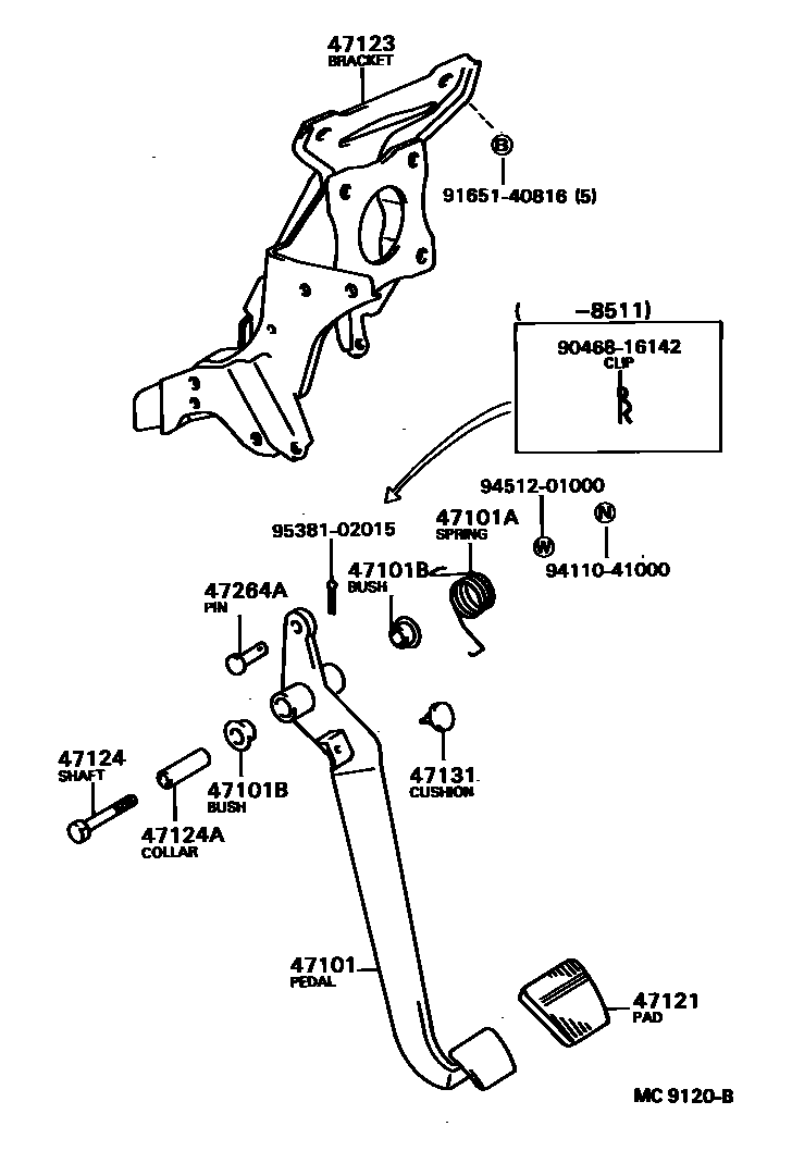 4701 — BRAKE PEDAL & BRACKET