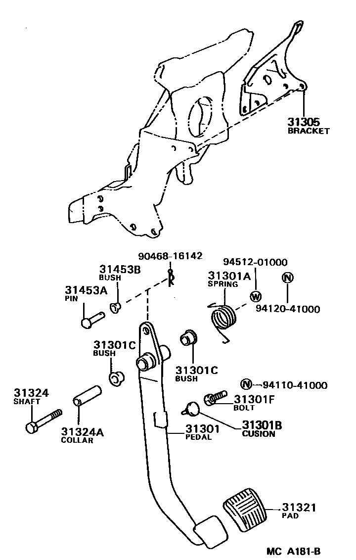 3102 — CLUTCH PEDAL & FLEXIBLE HOSE