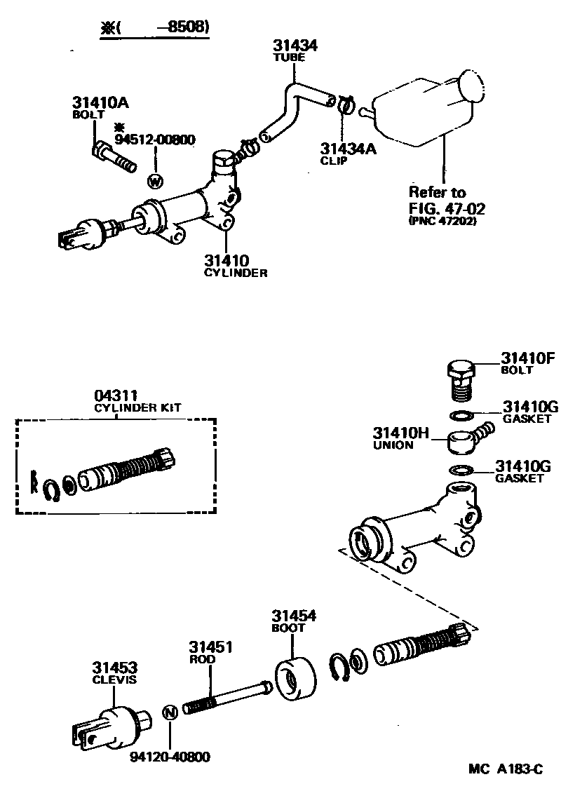 3103 — CLUTCH MASTER CYLINDER
