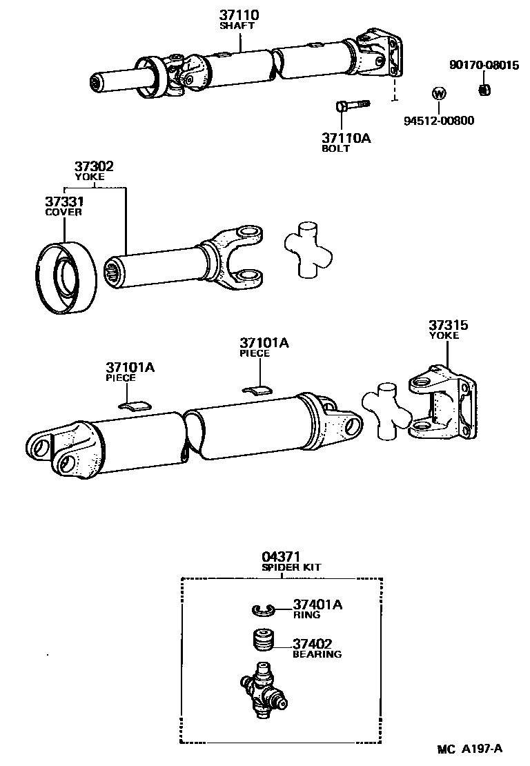 3701 — PROPELLER SHAFT & UNIVERSAL JOINT