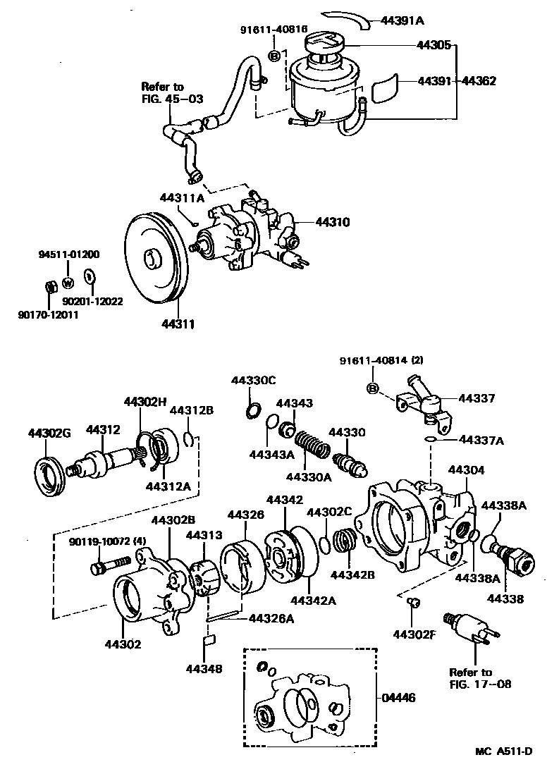 4502 — VANE PUMP & RESERVOIR (POWER STEERING)