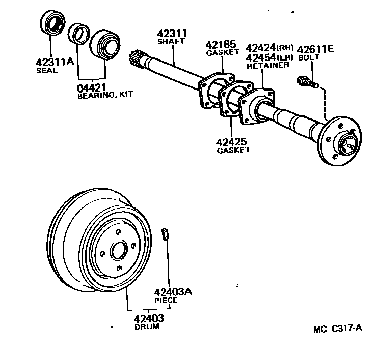 4102 — REAR AXLE SHAFT & HUB