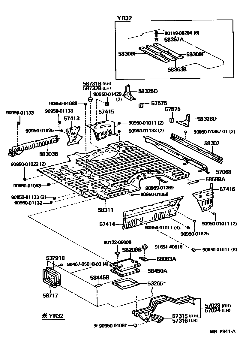 5852 — REAR FLOOR PANEL & REAR FLOOR MEMBER