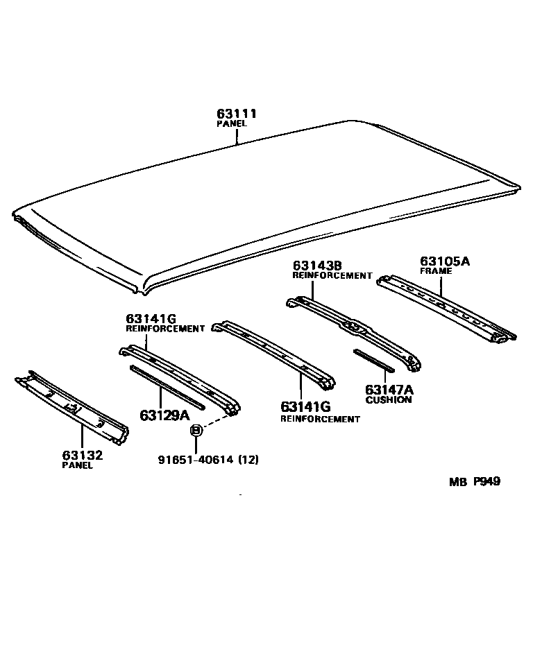 6153 — ROOF PANEL & BACK PANEL
