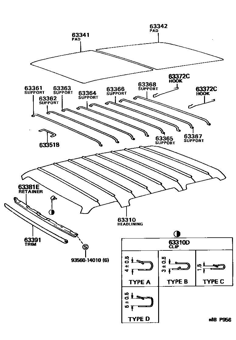 6452 — ROOF HEADLINING & SILENCER PAD