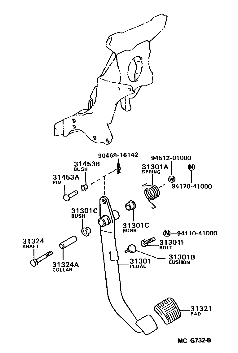 3102 — CLUTCH PEDAL & FLEXIBLE HOSE