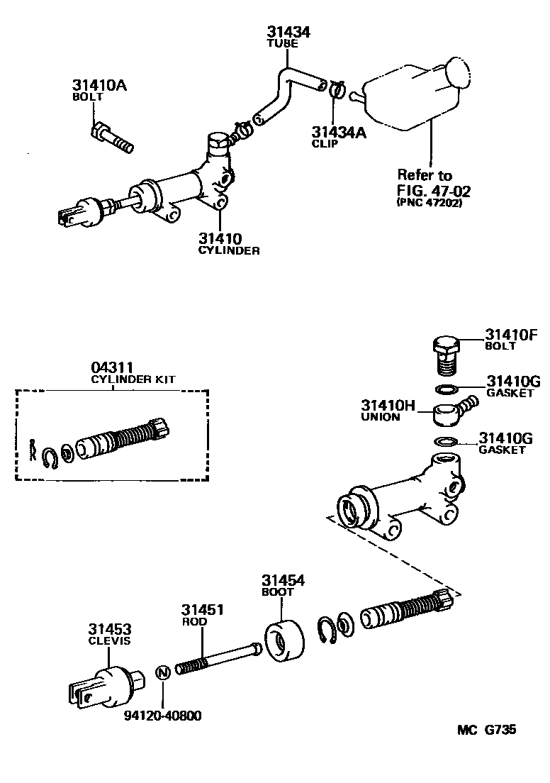 3103 — CLUTCH MASTER CYLINDER