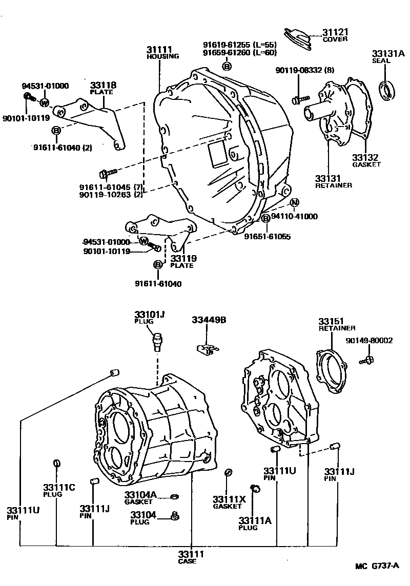 3302 — CLUTCH HOUSING & TRANSMISSION CASE (MTM)