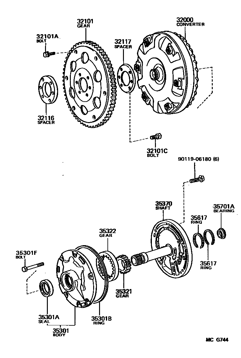 3502 — TORQUE CONVERTER, FRONT OIL PUMP & CHAIN (ATM)