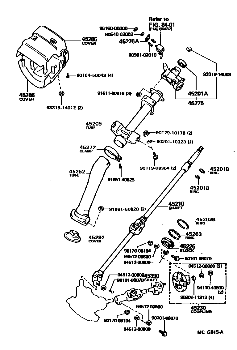 4501 — STEERING COLUMN & SHAFT