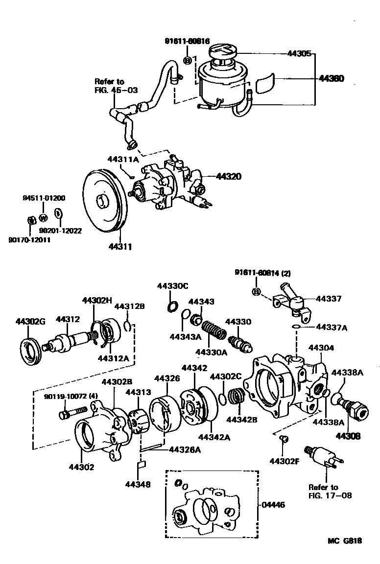 4502 — VANE PUMP & RESERVOIR (POWER STEERING)