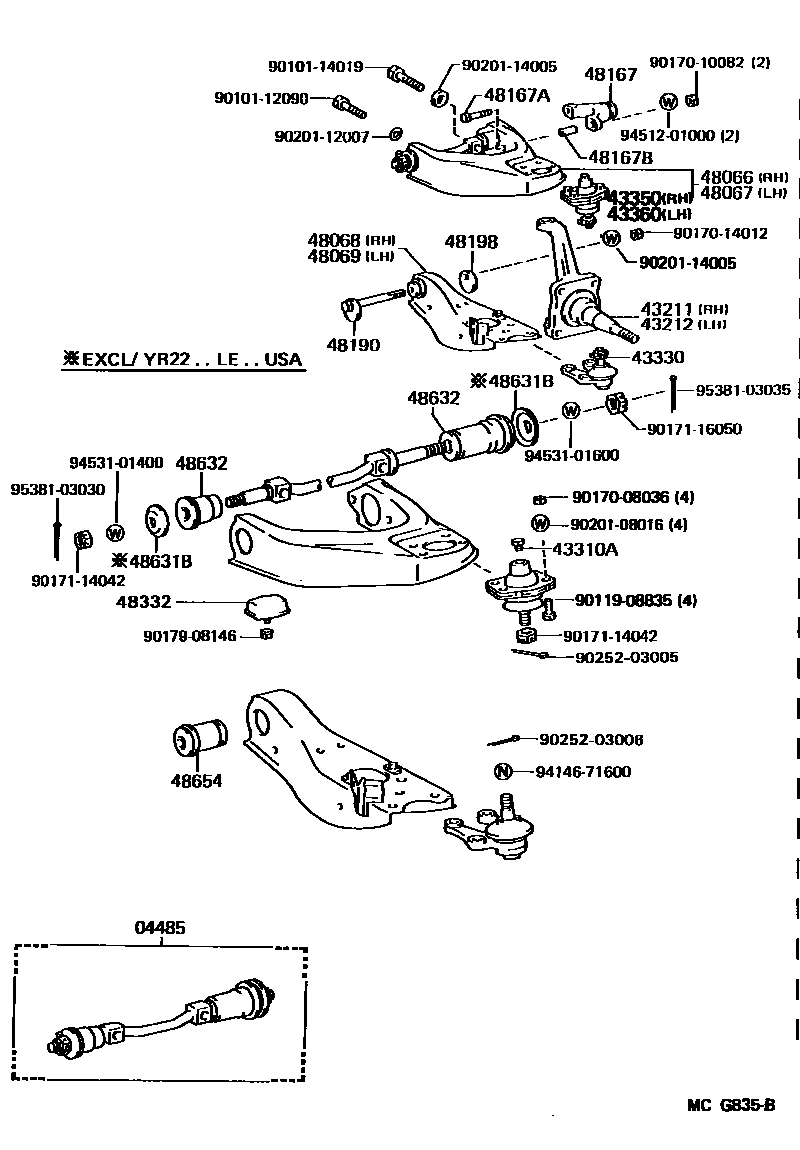 4802 — FRONT AXLE ARM & STEERING KNUCKLE