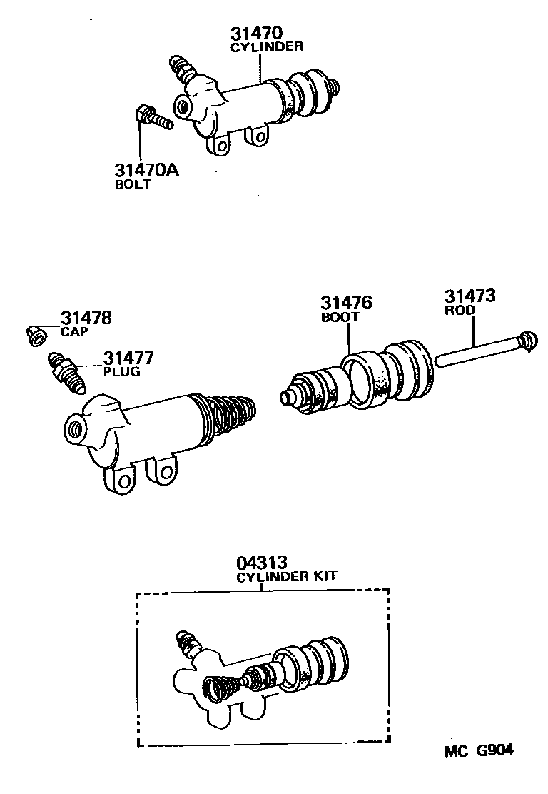 3105 — CLUTCH RELEASE CYLINDER