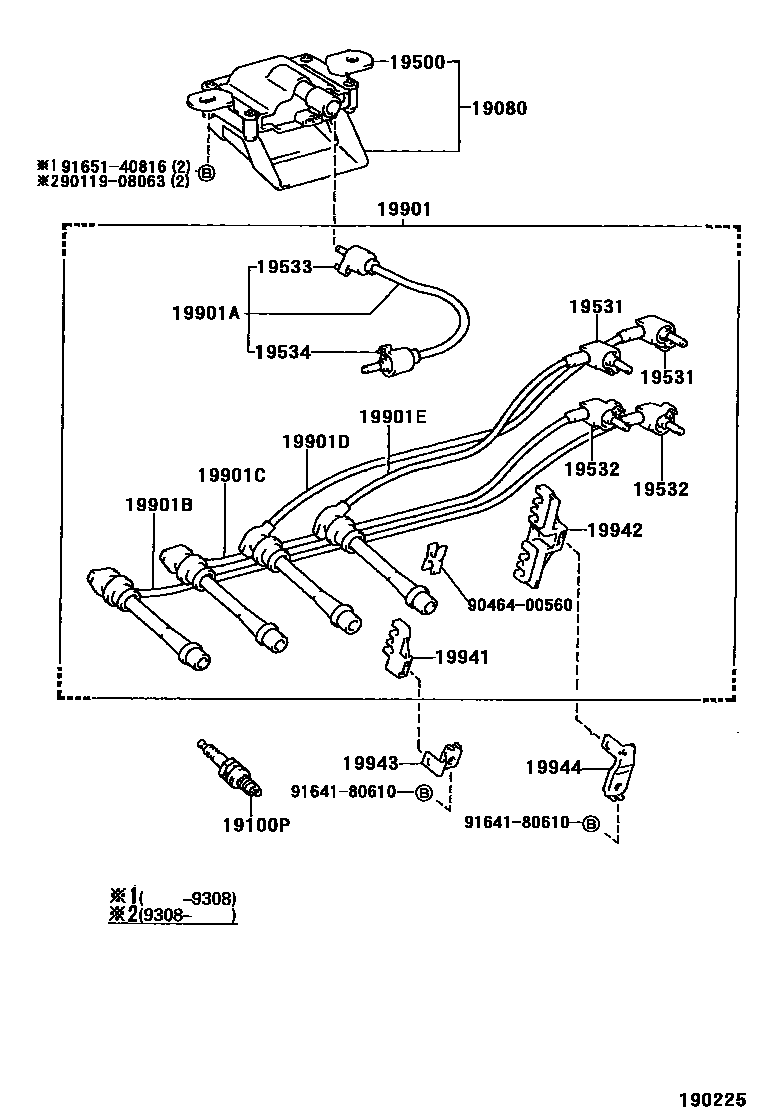 1901 — IGNITION COIL & SPARK PLUG / GLOW PLUG