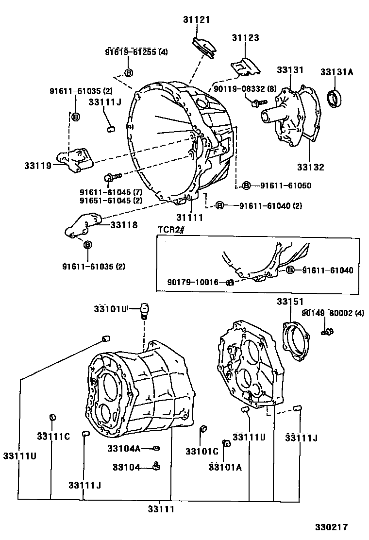 3302 — CLUTCH HOUSING & TRANSMISSION CASE (MTM)