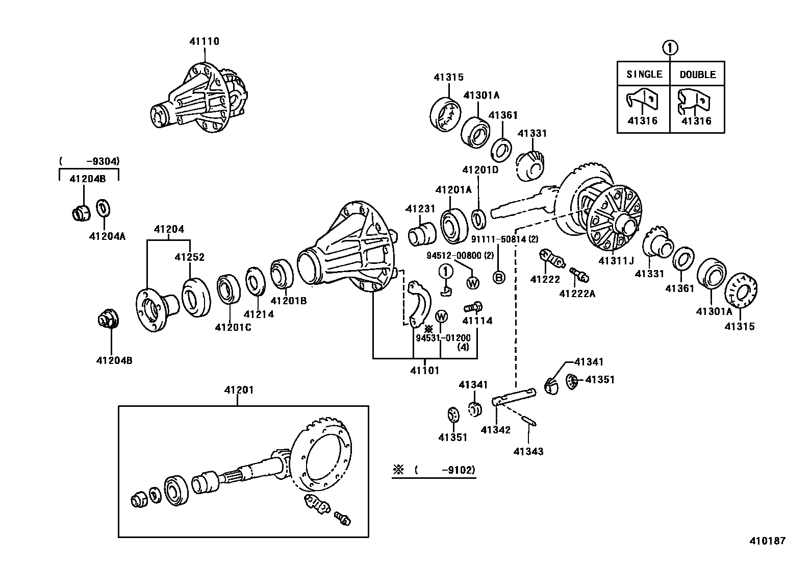 4101 — REAR AXLE HOUSING & DIFFERENTIAL