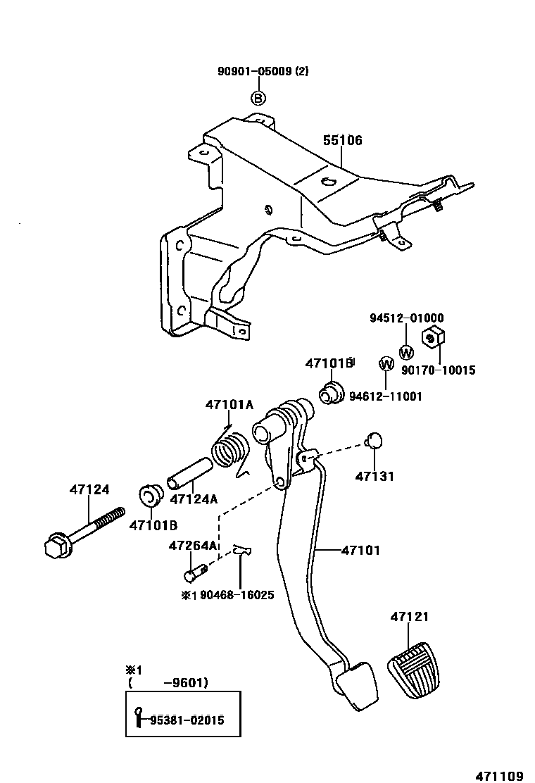4701 — BRAKE PEDAL & BRACKET