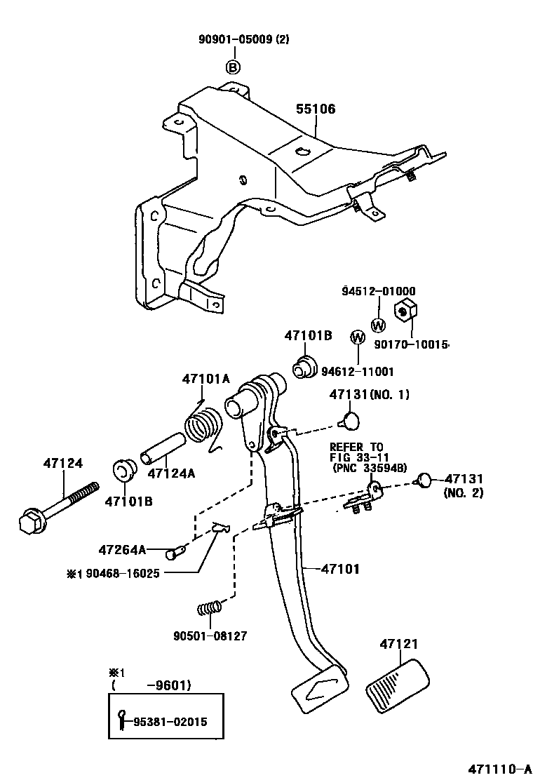 4701 — BRAKE PEDAL & BRACKET