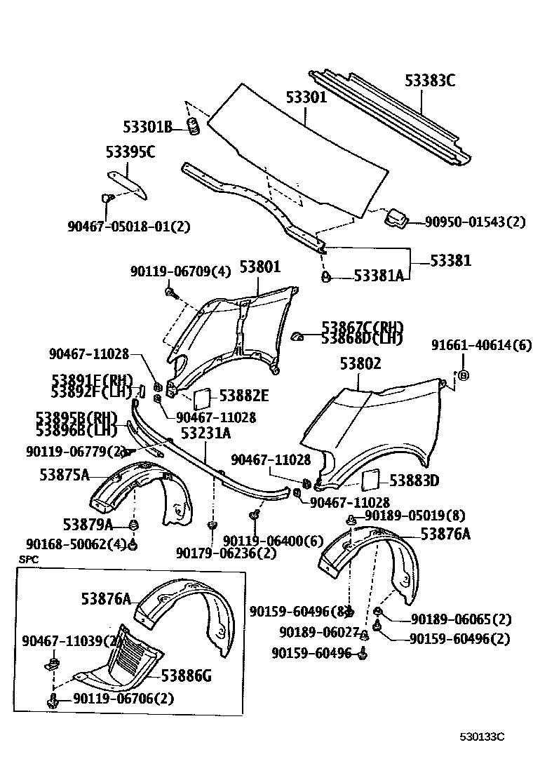 5353 — HOOD & FRONT FENDER