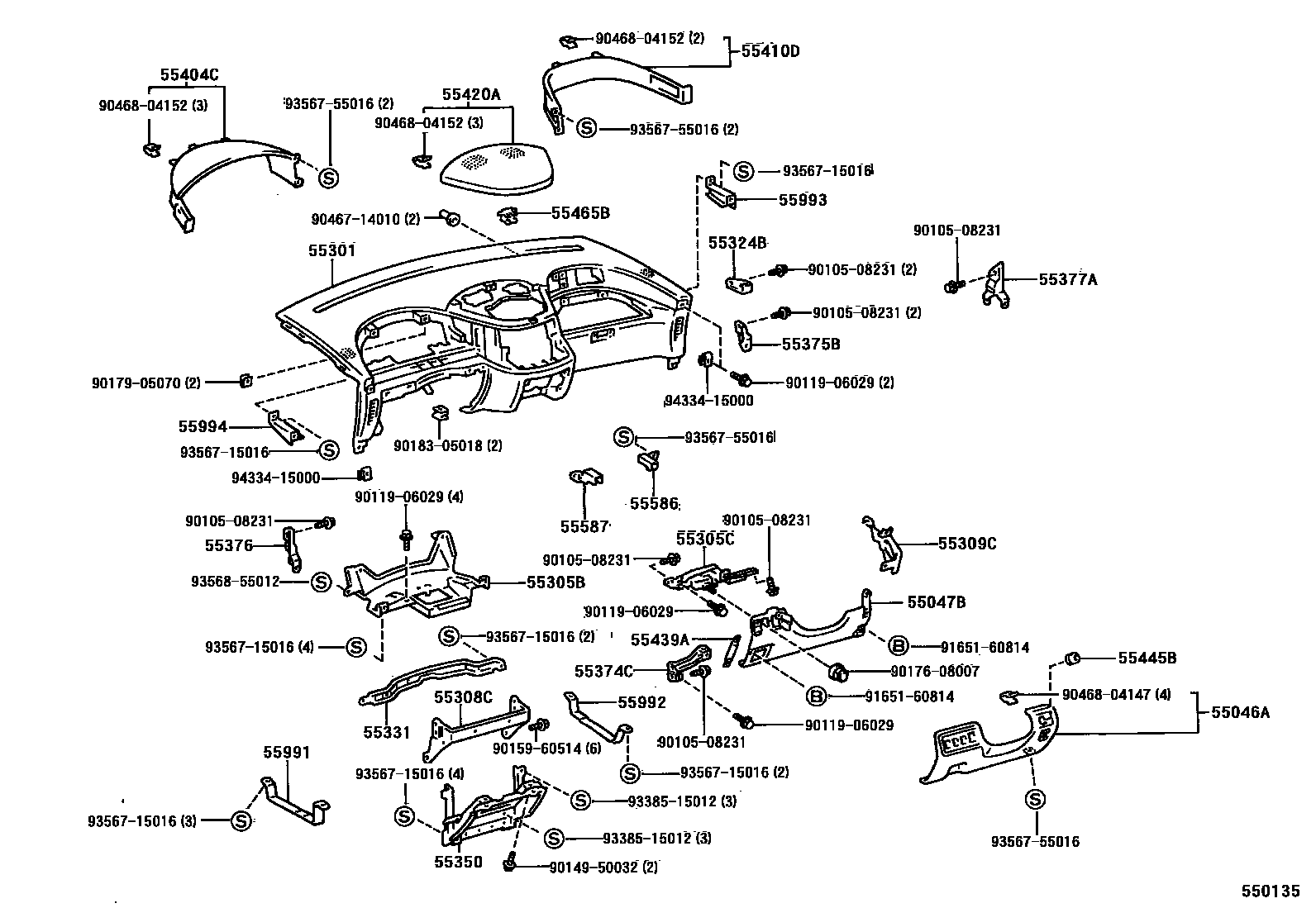 5551 — INSTRUMENT PANEL & GLOVE COMPARTMENT