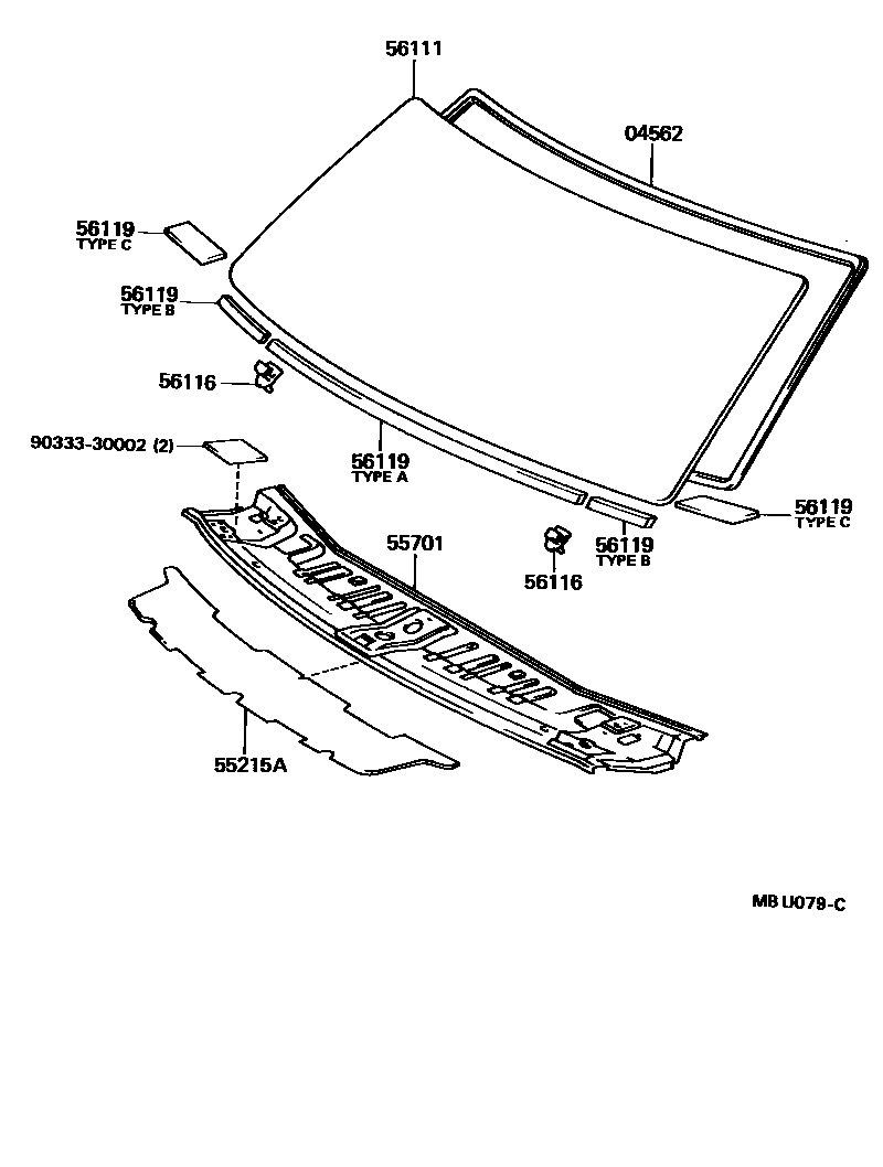 5553 — COWL PANEL & WINDSHIELD GLASS