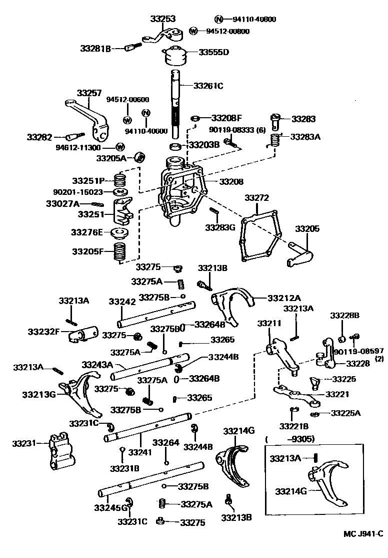 3307 — GEAR SHIFT FORK & LEVER SHAFT (MTM)