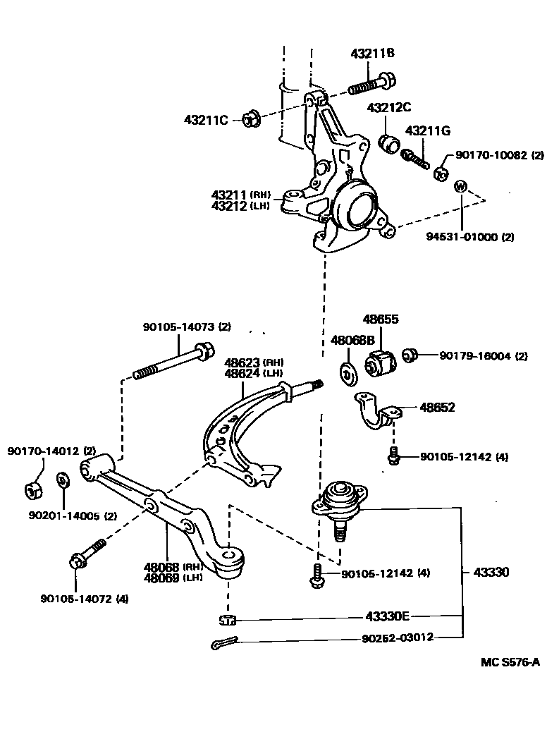 4802 — FRONT AXLE ARM & STEERING KNUCKLE